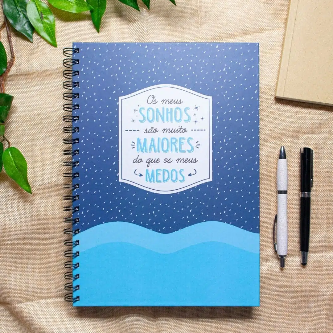 Presentes Dia do Pai 6 caderno a4 capa extra dura motivacao azul 1