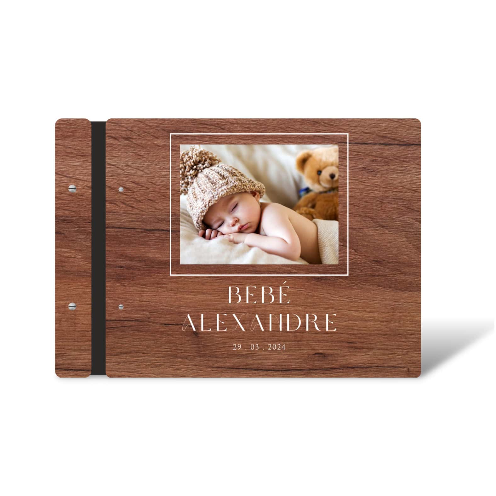 álbum para colar fotos em madeira ou livro de assinaturas